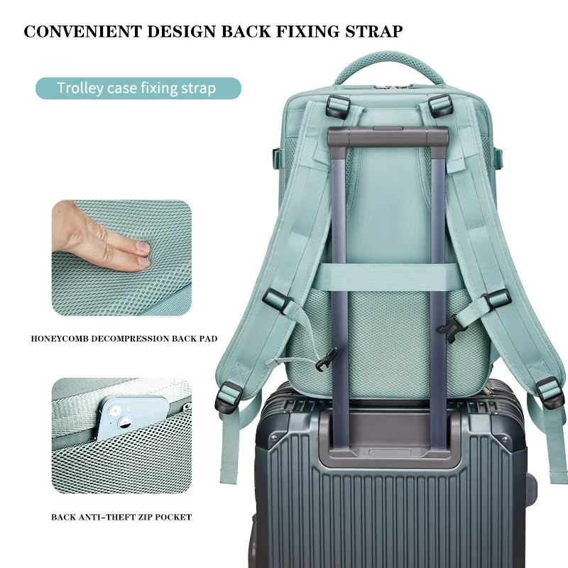 buylor – sac à dos de voyage pour femmes, valise multifonction de grande capacité de 16 pouces, cartable avec chargeur usb, sac à bagages pour courte distance