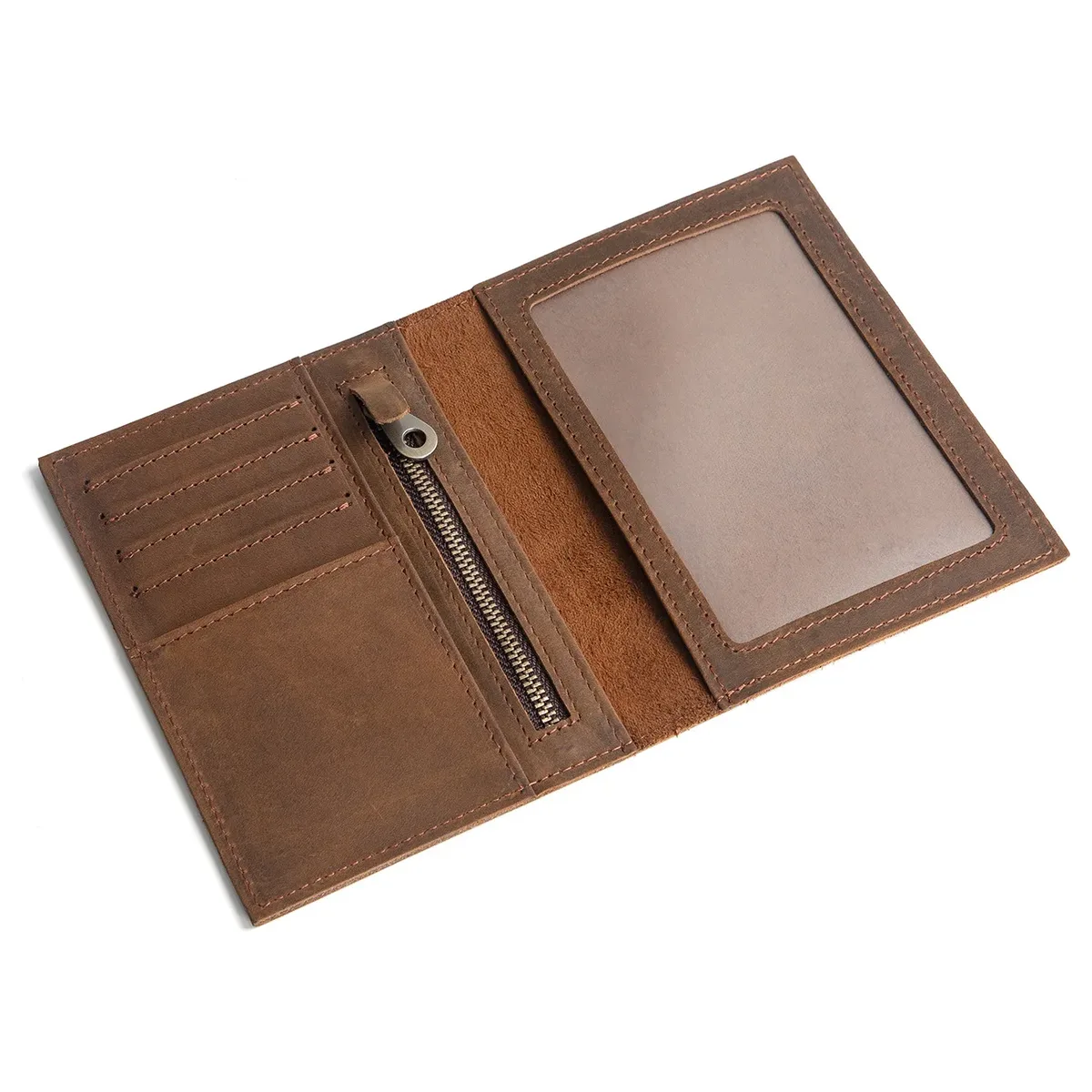 porte-passeport tout-en-un en cuir - portefeuille de voyage avec fermeture éclair et emplacements pour cartes, organiseur de documents durable pour les voyages et les affaires