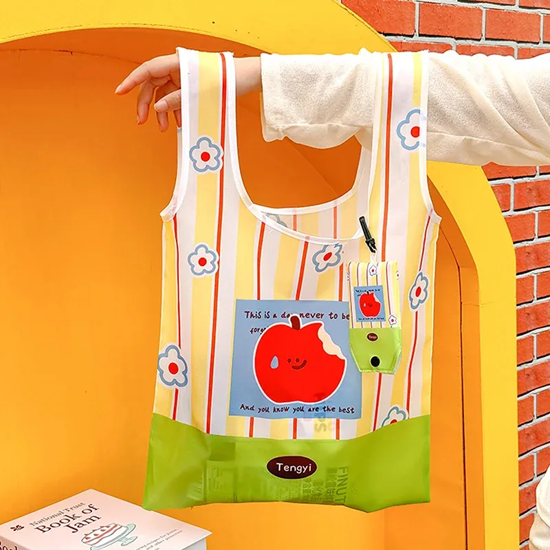 sac à main de dessin animé mignon, sac de courses portable réutilisable, fourre-tout pliable, sacs à bandoulière de grande capacité, cadeau pour filles