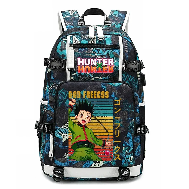 sac à dos imprimé hunter x hunter, grande capacité, pour étudiants, enfants, adolescents, voyage scolaire, sac à dos de voyage