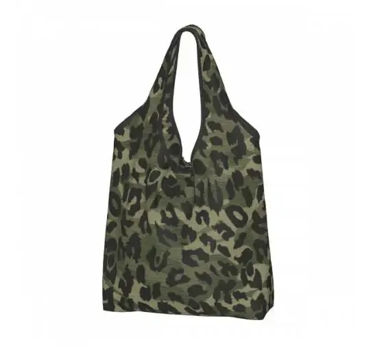 sac de courses pliable imprimé léopard coloré pour hommes et femmes, sac fourre-tout portable, sacs d'épicerie recyclables, extérieur, taille unique