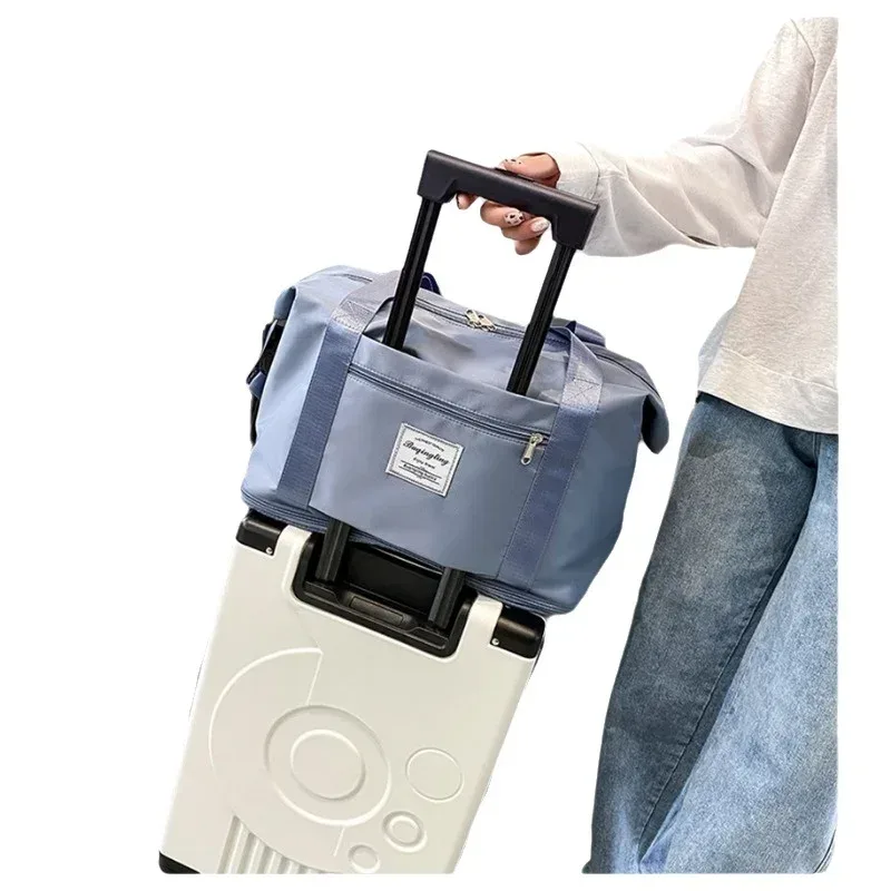 sac de voyage à double épaule extensible de grande capacité, sac de tri de bagages avec séparation sec/humide, adapté aux voyages d'affaires.