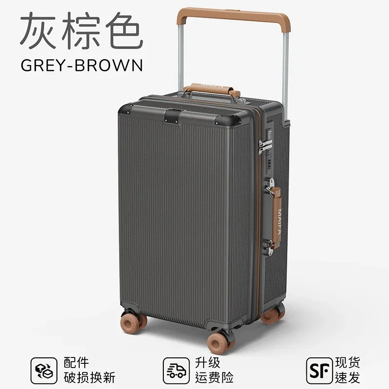 valise à roulettes larges 20 pouces avec serrure à combinaison, roues silencieuses en tpe, grande valise de voyage 24/28 pouces pour le transport en cabine ou en soute