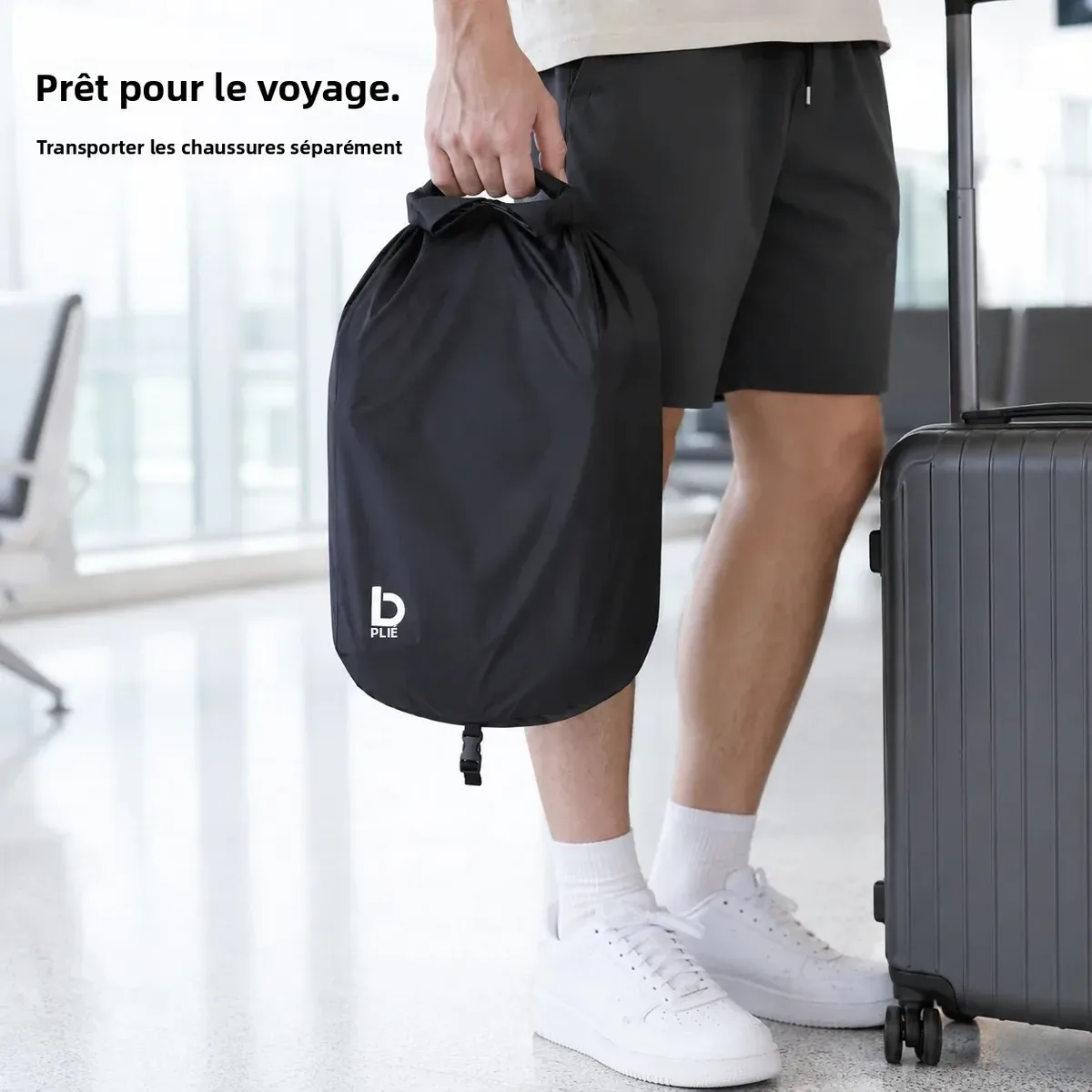 sac à chaussures suspendu en nylon, portable et léger, pochette de rangement externe pour chaussures, pliable, pour voyage, gym, randonnée, extérieur