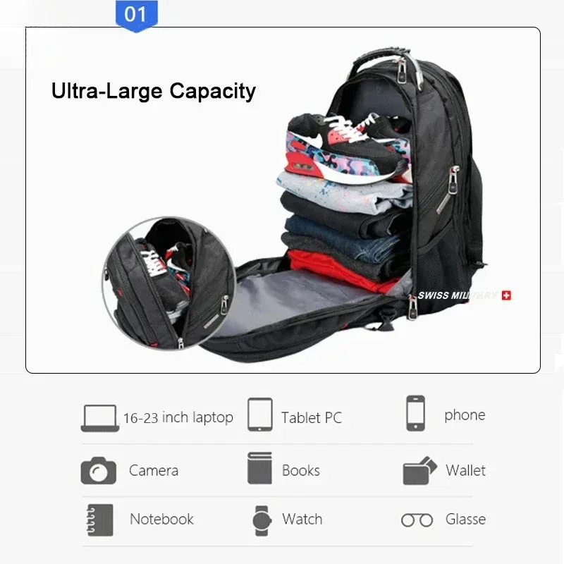 sac à dos pour ordinateur portable en tissu oxford imperméable de grande capacité, sac de voyage scolaire, sac à dos pour étudiants, sac à dos de voyage pour les trajets quotidiens