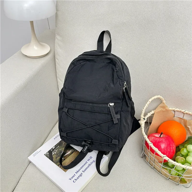 sac à dos décontracté à cordon de serrage, unisexe, léger, pour voyage, sport de plein air, style japonais, mini sac à dos tendance