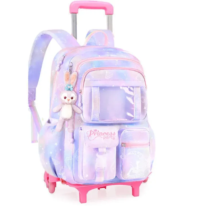 Sac à dos à roulettes pour filles, cartable à roulettes