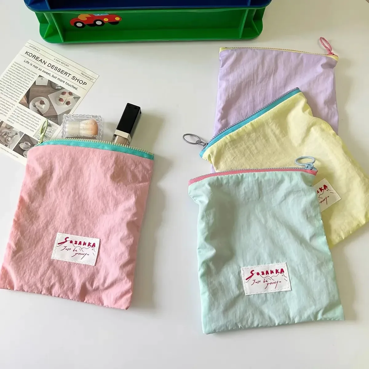 coréen kawaii voyage cosmétique rouge à lèvres porte-monnaie sac de rangement mignon maquillage sacs à main femmes portefeuille porte-crayon organisateur pochette sacs