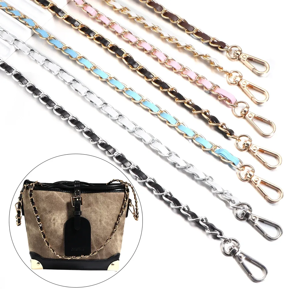 sangle de sac à bandoulière universelle en cuir pu et aluminium, 1 pièce, sangle simple de couleur unie pour sac à bandoulière, chaîne de sac à main