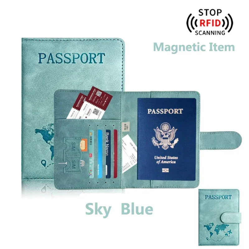 porte-passeport pour voyage essentials, étui portefeuille pour accessoires de voyage, porte-livres de passeport pour femmes/hommes