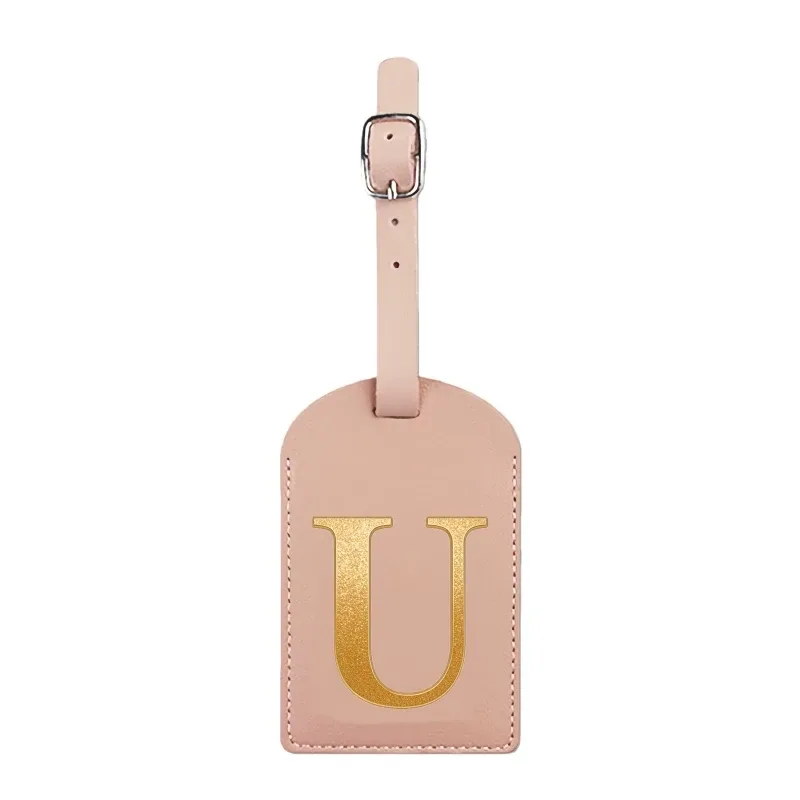 étiquette de bagage personnalisée avec nom, rose, avec motif de carte d'embarquement et initiales pour une identification facile