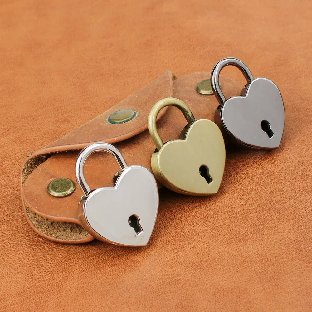 10 pièces 4.6cm vintage coeur forme alliage serrure avec clé mini cadenas sac valise bagages boîte à bijoux st