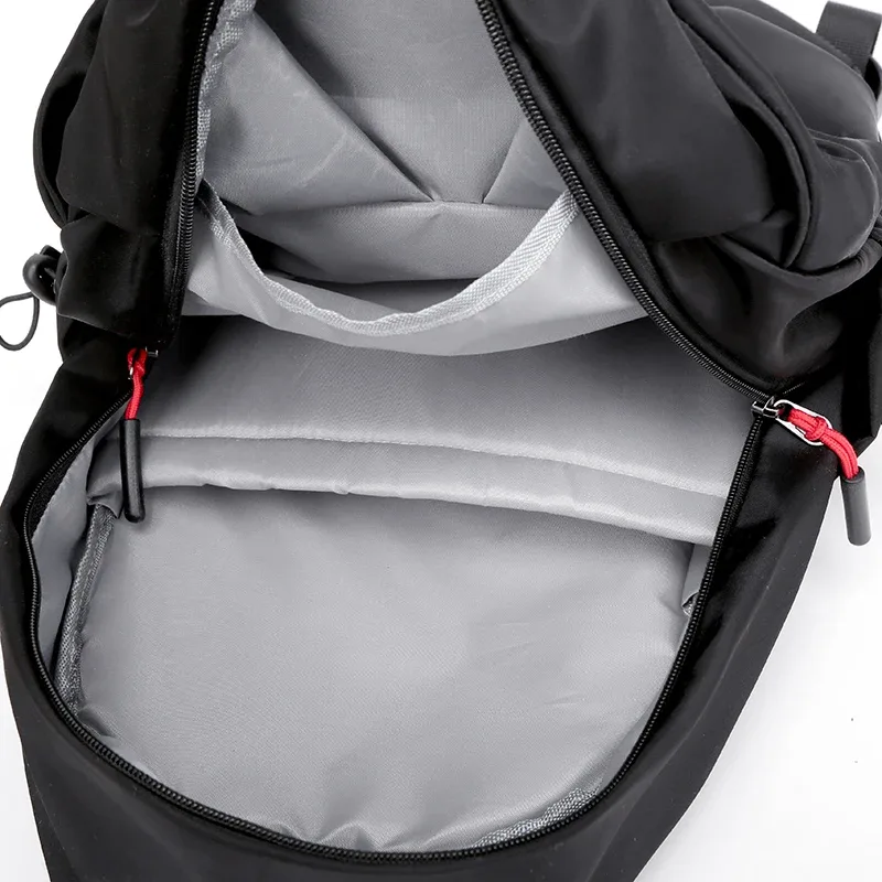 sac à dos étanche multifonction pour hommes, sacs d'école de luxe pour étudiants, sacs à dos pour ordinateur portable décontracté plissé pour ordinateur portable 15.6 pouces