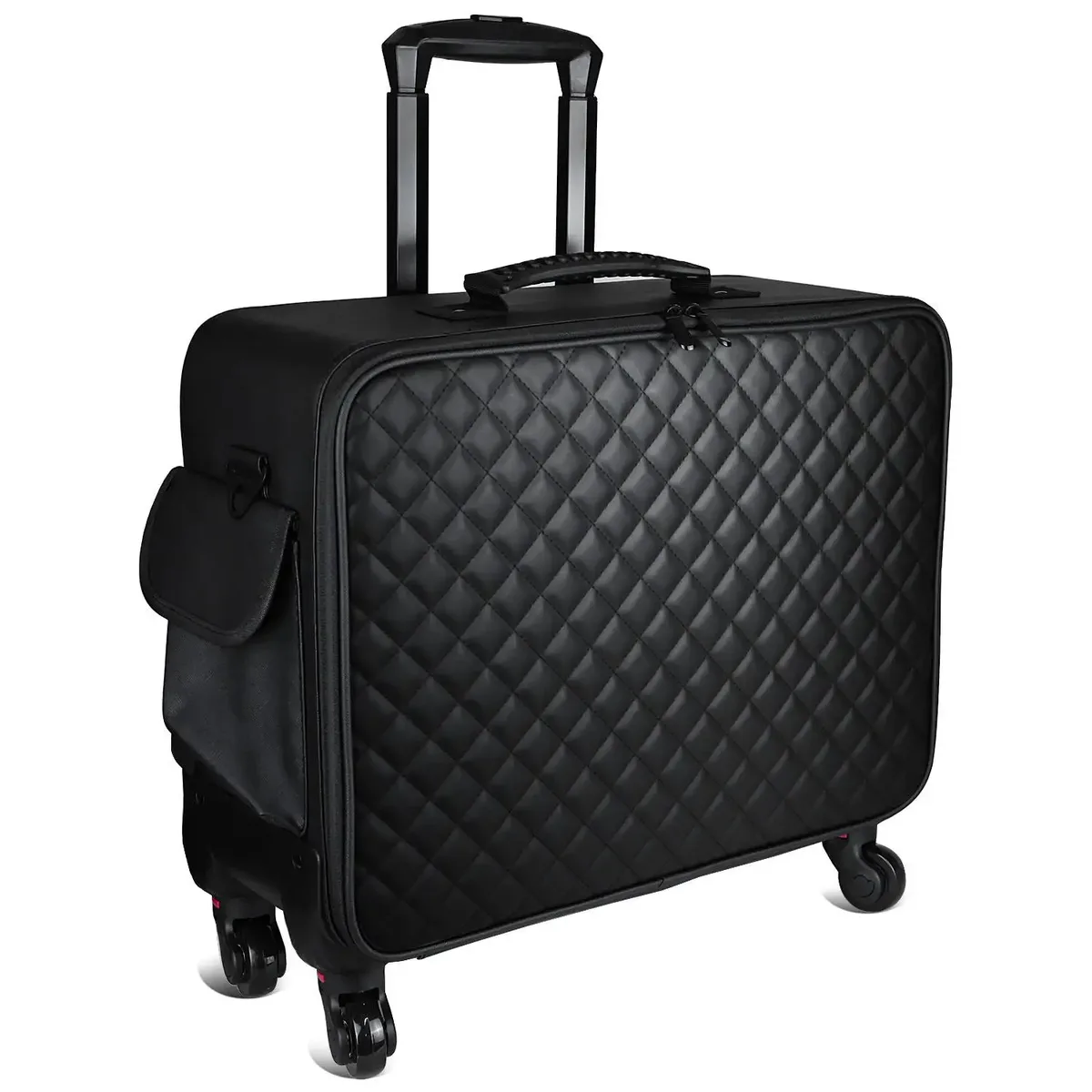 valise de chariot de maquillage de grande capacité, sacoche multifonctionnelle en pu oxford, boîte à outils roulante pour beauté nail art tatouage mode