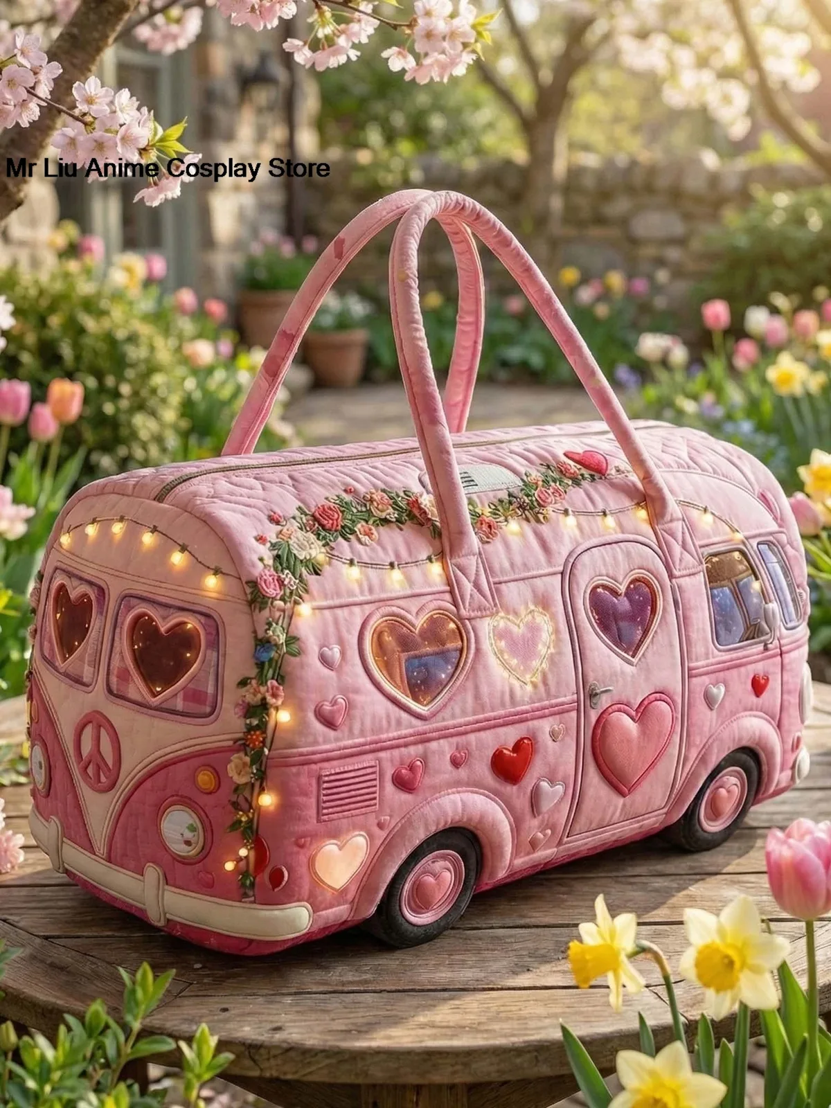 sac de voyage matelassé en forme de cœur pour camping-car, élégant sac à main, sac de sport, randonnée, camping