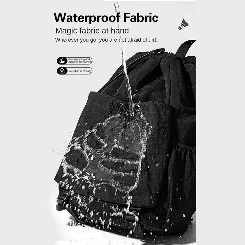 sac à dos de sport extérieur à cordon de serrage avec logo personnalisé, grande capacité, sac de badminton, personnalisation personnalisée, sac à dos en nylon imperméable