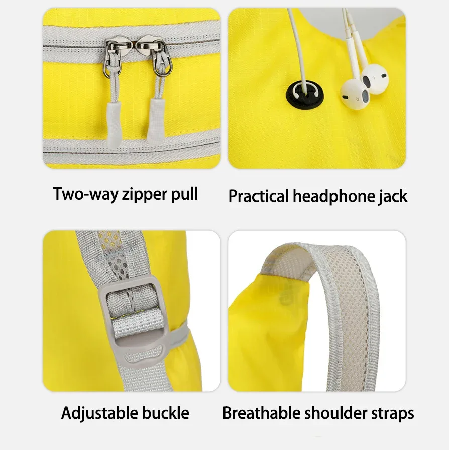 sac à dos de sport de plein air en nylon léger unisexe pliable compact sac à dos décontracté sac à dos de randonnée petit sac de randonnée