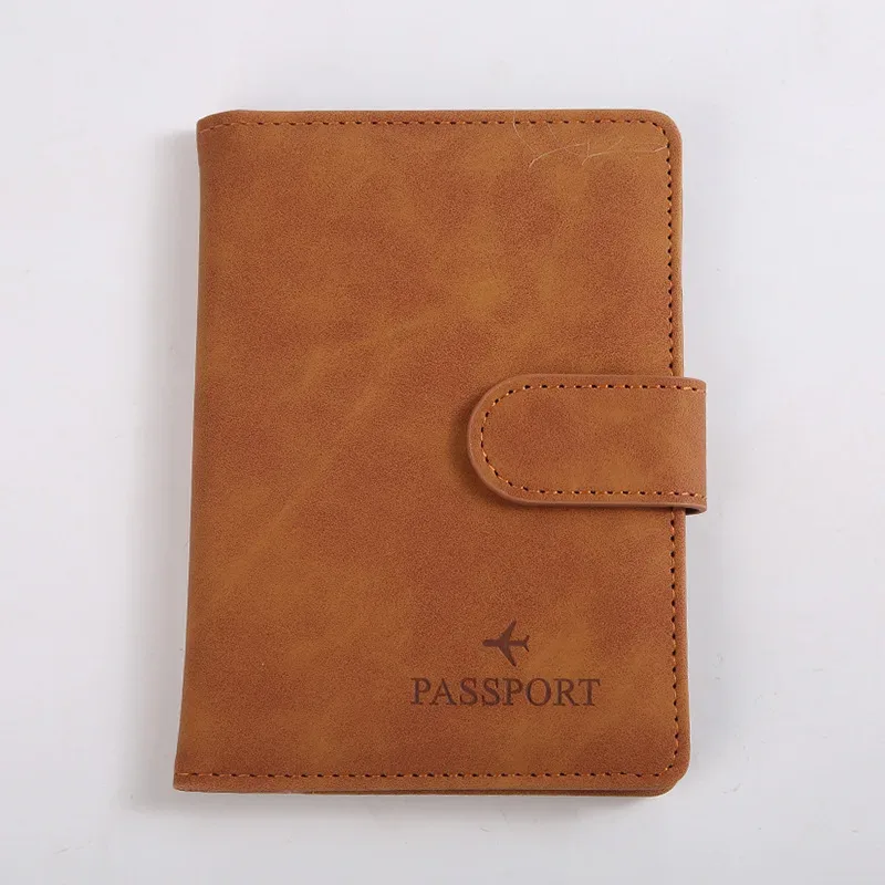 porte-passeport en cuir couvre étui étanche voyage carte de crédit portefeuille mignon passeport livre pour femmes/hommes boucle passeport couverture
