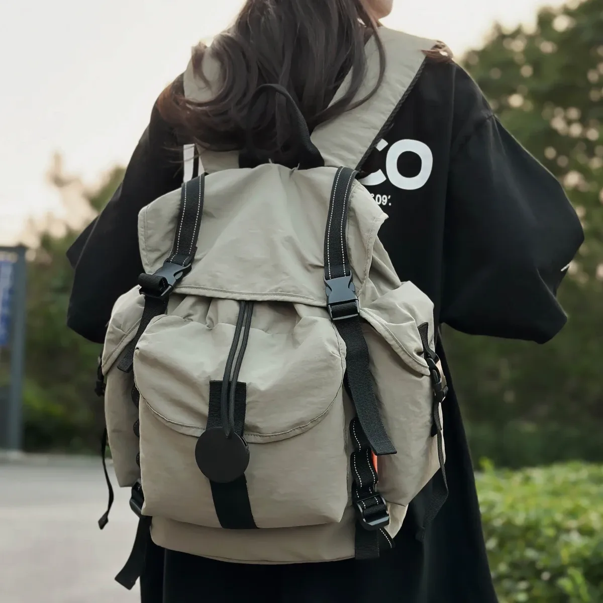 sac à dos léger à cordon extérieur de style japonais pour filles, sac à dos de voyage décontracté, sac d'école de sport pour hommes, grande capacité, cyclisme, voyage d'affaires, sens haut de gamme