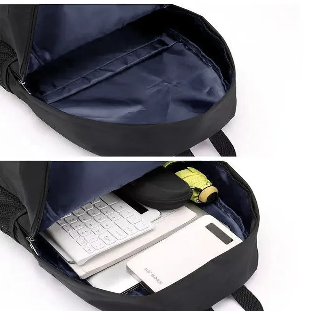 sac à dos noir de grande capacité, sac de voyage léger et simple, sacs d'école pour étudiants, sac de rangement à fermeture éclair pour étudiants