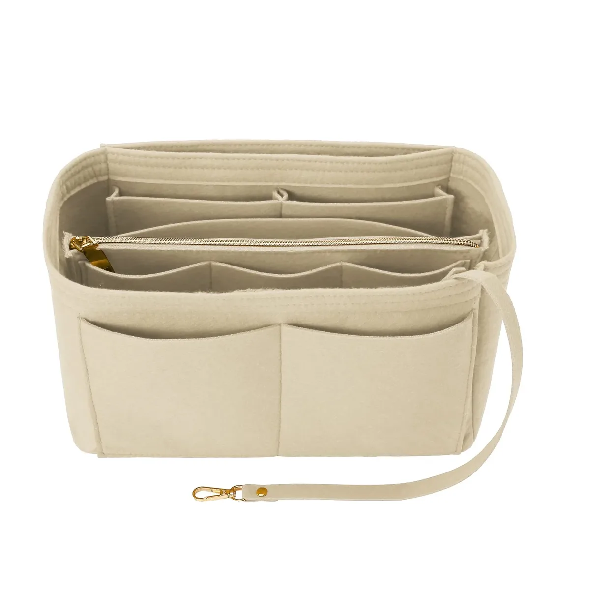 insert organisateur de sac à main en feutre – séparateur de sac fourre-tout de voyage avec fermeture éclair, insert de sac à main pour longchamp, neverfull, speedy & more