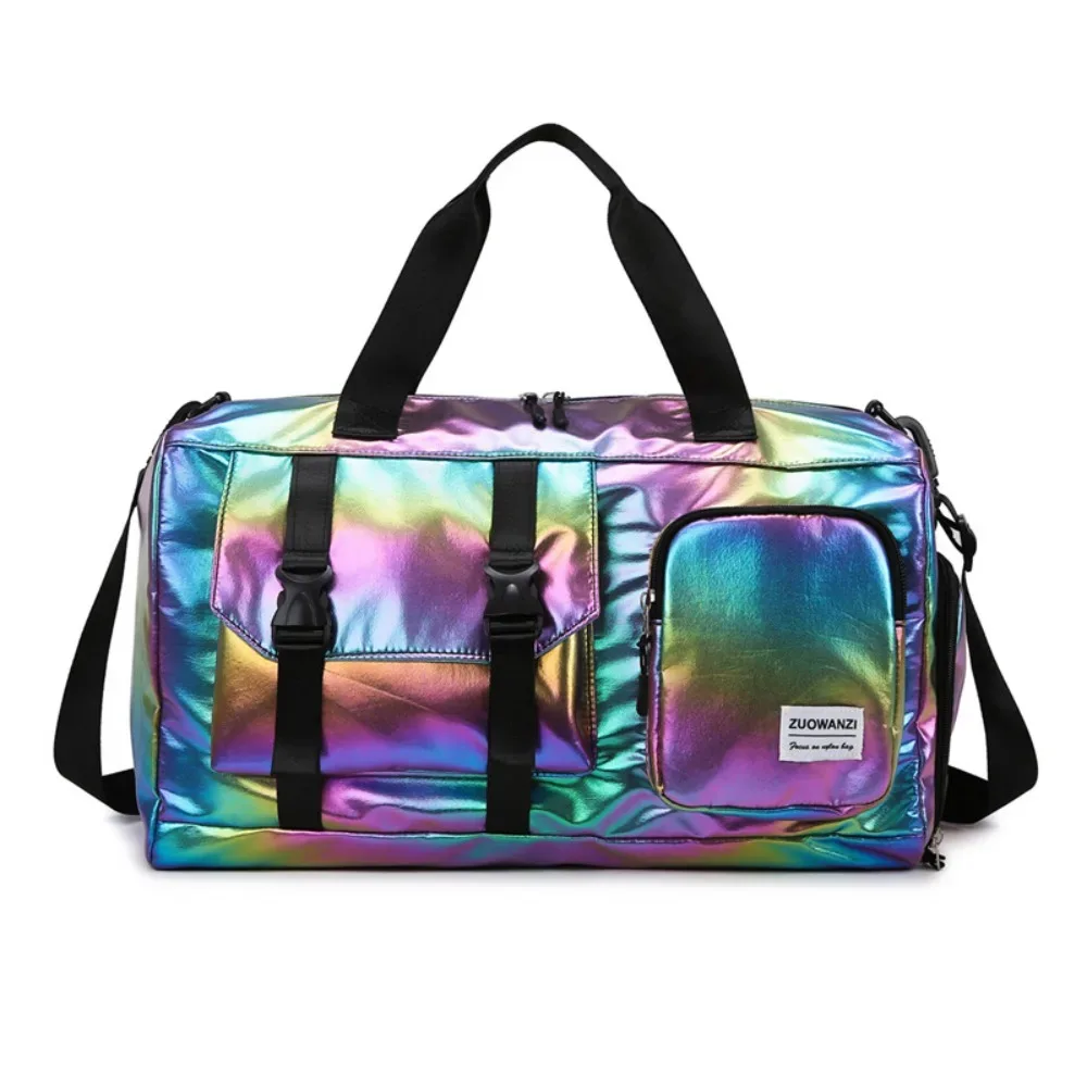 sac de sport brillant effet perle, étanche avec séparation sec/humide, sac de voyage grande capacité, sac de week-end, sac de sport pour femme