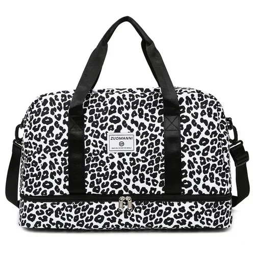 nouveau sac de voyage en nylon grande capacité 2026 avec imprimé animal, sac de sport et de rangement portable pour femme, idéal pour le week-end et les nuits courtes