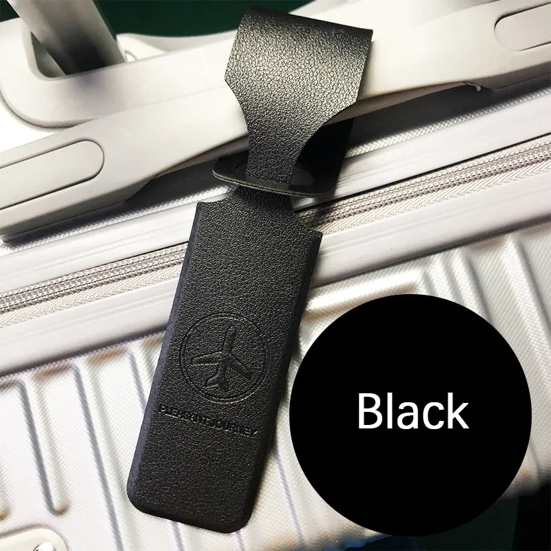 étiquette de bagage de valise en cuir, pendentif de sac à main, accessoires de voyage portables, étiquettes d'adresse d'identification de nom, nouveau, 1pc