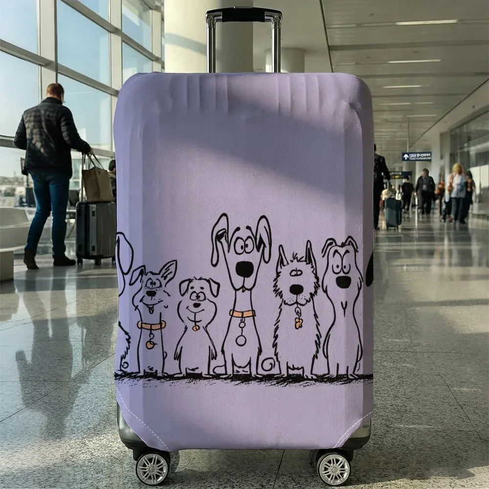 housse de protection pour bagages à motif de chien, adaptée aux bagages de 18 à 32 pouces, avec poignées, accessoires de voyage