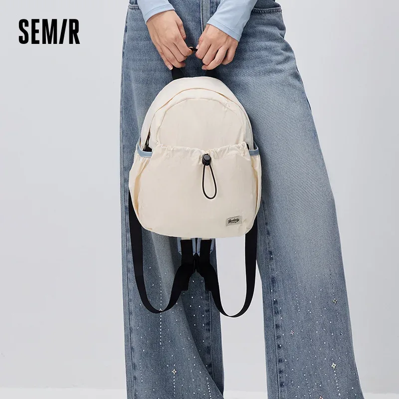 sac à dos femme semir avec sangle contrastante, léger, style décontracté, pour trajets quotidiens, voyages, étudiants, sac de transport quotidien 2026