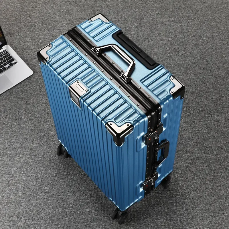 valise à roulettes 20 26 30 pouces avec cadre en aluminium, roues silencieuses, unisexe, grande capacité, valise à roulettes avec serrure à code