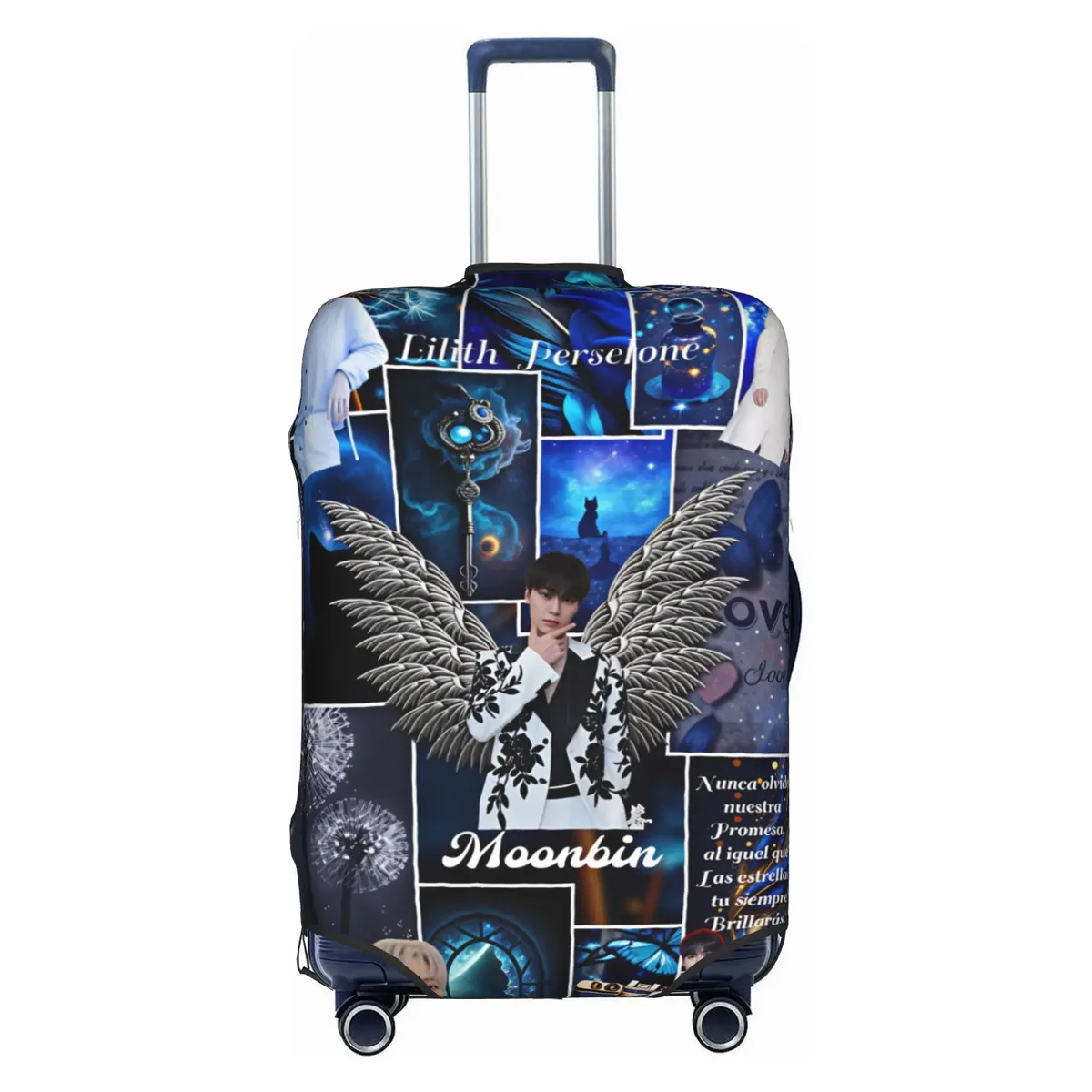 housse de valise élastique kpop astros mj jinjin cha eun woo yoon san ha rocky, protection pour valise adaptée aux tailles 18-32 pouces