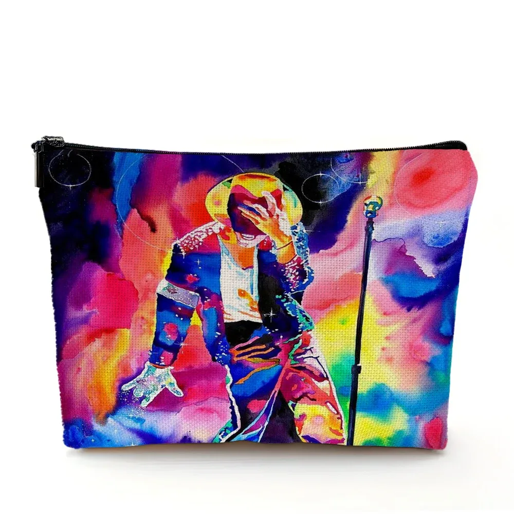 super star michael jackson sac cosmétique double impression sacs de maquillage femmes sac à main de mariage dame organisateur de voyage portefeuille enfant