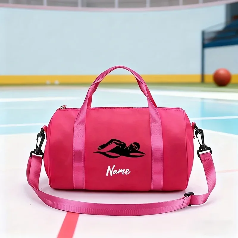 sac à main personnalisé avec nom, nouveau sac à main de voyage tendance et dynamique avec imprimé de natation, sac de rangement pour les passionnés de sport