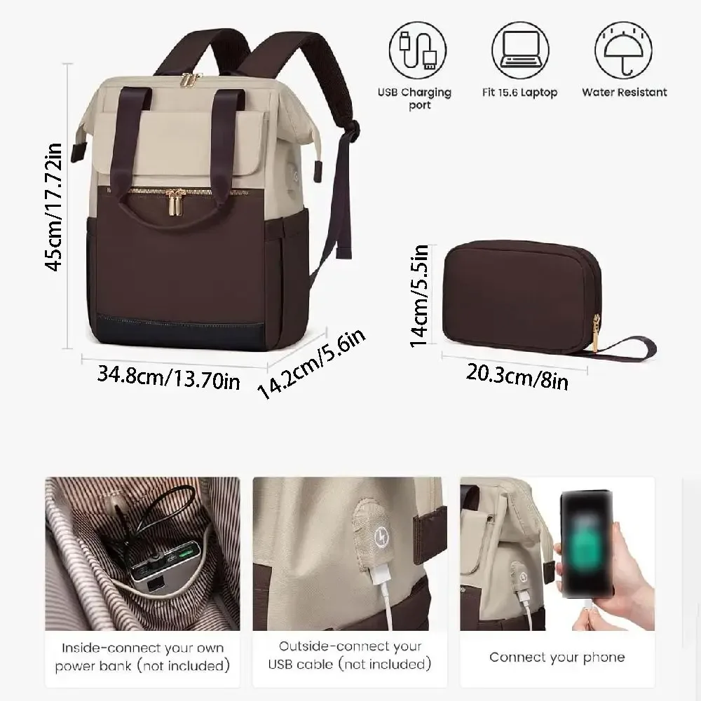 sac à dos de voyage grande capacité pour ordinateur portable, imperméable, multifonctionnel, sac à bandoulière pour maman, résistant à l'usure, léger