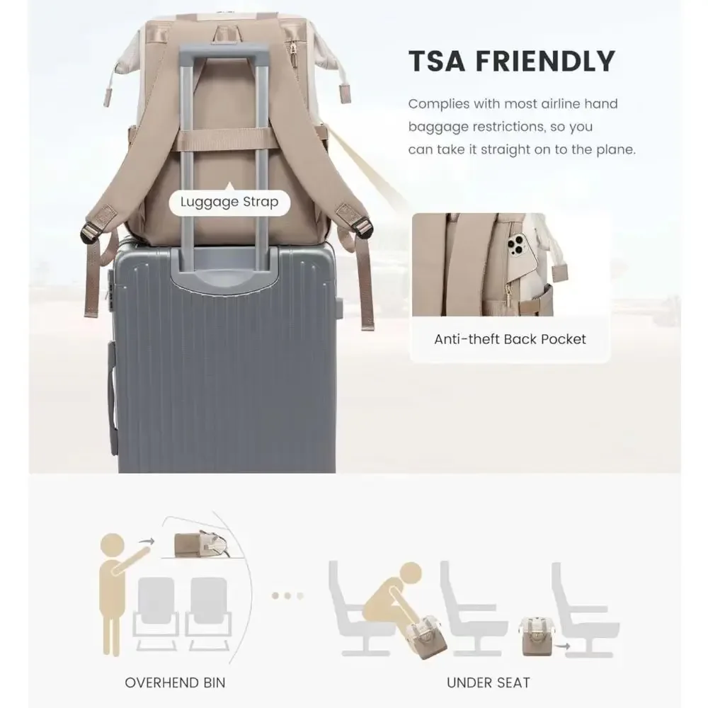 nouveau sac à dos polyvalent et simple pour femme, idéal pour les voyages transfrontaliers, grande capacité, couleur crème
