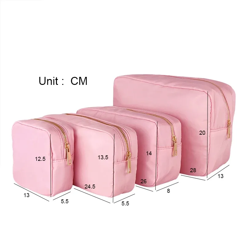 trousse de toilette en nylon personnalisée pour femme et fille, poudres cosmétique de voyage, fermeture éclair, document solide, trousse de maquillage personnalisée, diy