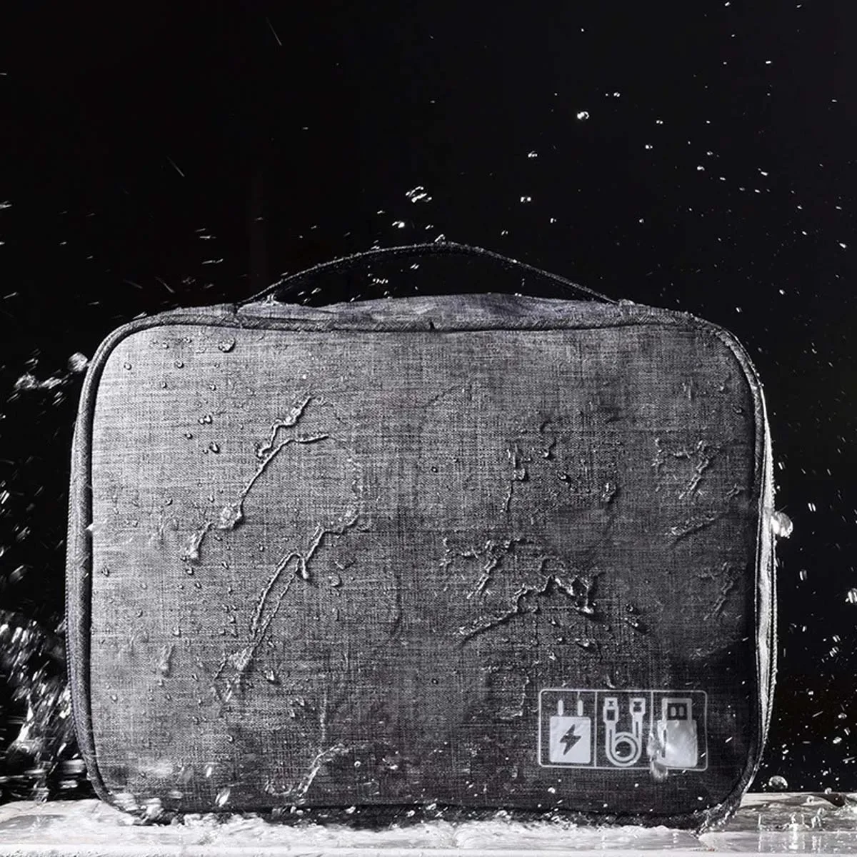 organisateur de gadgets usb numérique portable, fils de chargeur, pochette de rangement à fermeture éclair pour cosmétiques, kit d'accessoires, fournitures, sac de câble de voyage