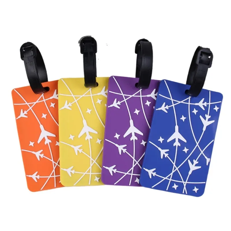 étiquette de bagage en pvc souple, étiquette de voyage avec lettre pour hommes et femmes, étiquette de nom de 