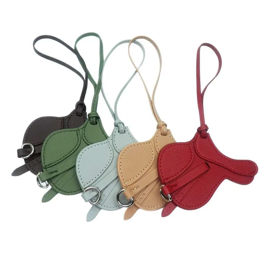 petit sacoche de selle en cuir pu, accessoire de mode haut de gamme, breloque porte-clés, pendentif en cuir