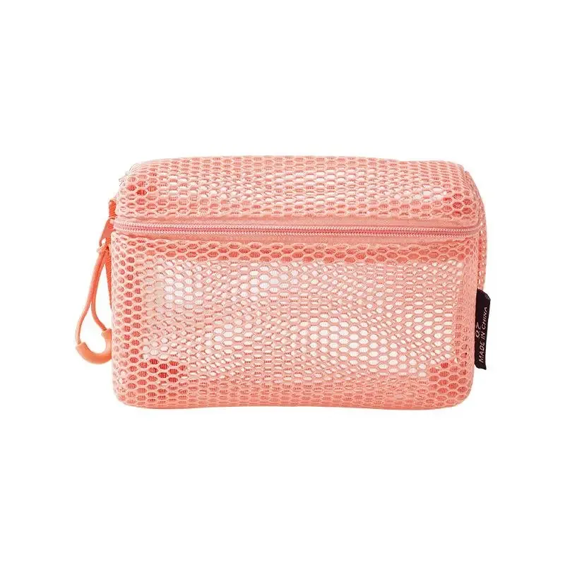 trousse de toilette de voyage en maille - organisateur de voyage transparent à fermeture éclair, trousse de maquillage réutilisable pour femmes et hommes