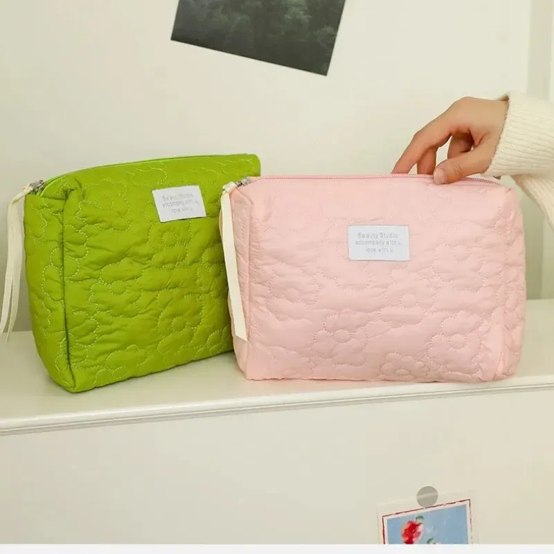 sac à cosmétiques brodé de grande capacité, sac de rangement portable étanche, pochette de maquillage de voyage
