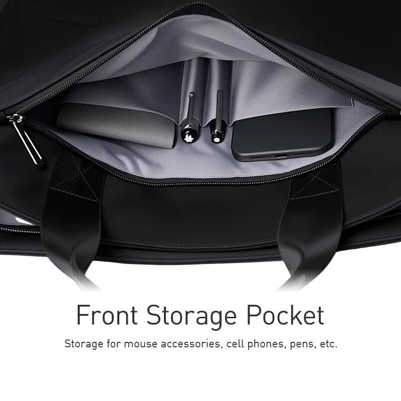 sac fourre-tout pour ordinateur portable mark ryden "smooth brief" résistant à l'eau en oxford avec deux poches latérales, sac à main professionnel avec sangle amovible