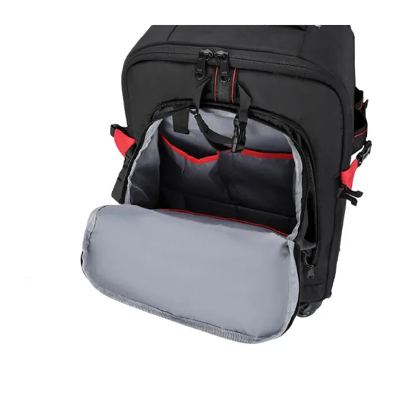 valise à roulettes de marque pour appareil photo, sac à bandoulière professionnel multifonction avec roulettes, grande capacité, bagages de photographie de voyage