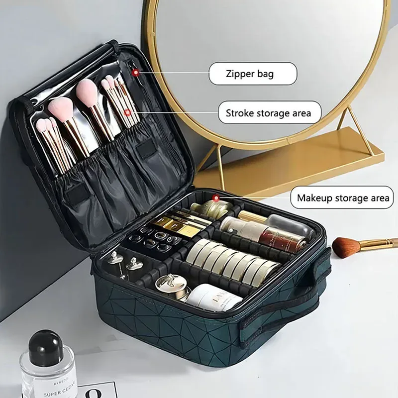 trousse de maquillage étanche, boîte professionnelle, sac à cosmétiques portable pour femmes, pour voyage, sac de rangement de maquillage