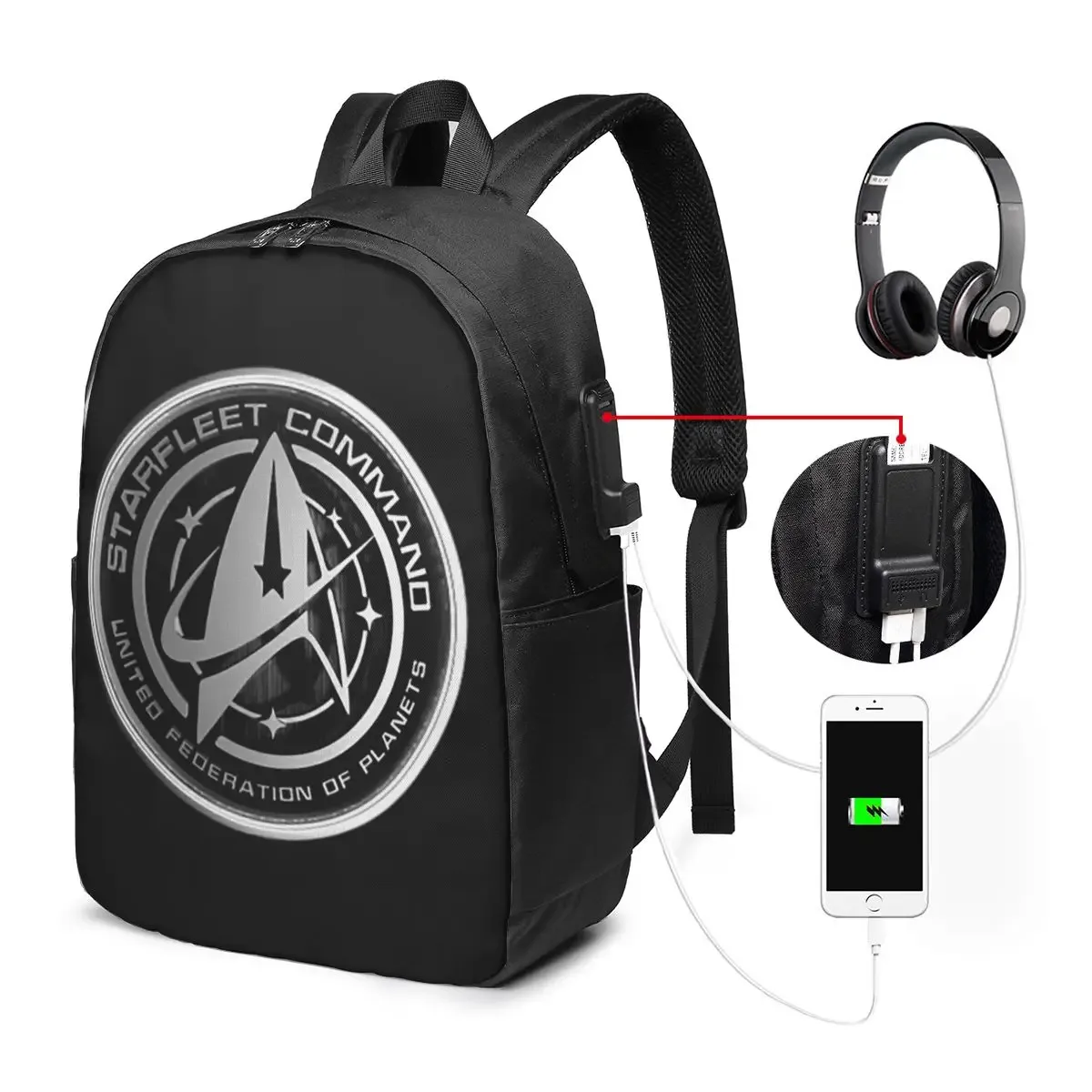 sac à dos star treks science fiction tv series, sac de voyage pour ordinateur portable, sac d'école pour étudiants, sac à bandoulière pour ordinateur portable
