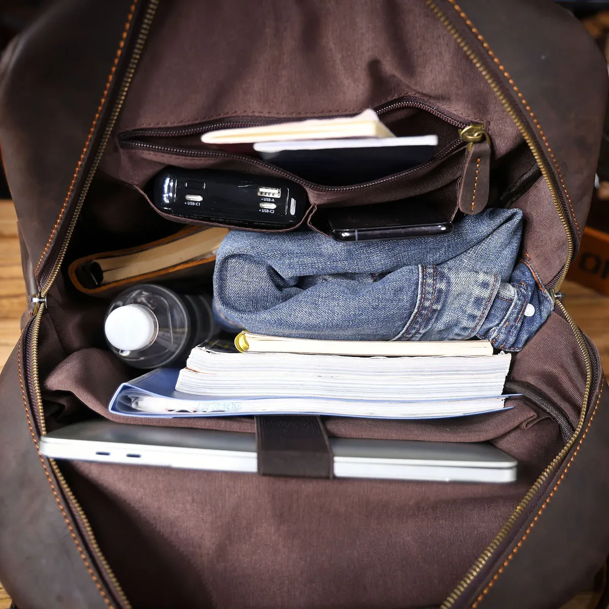 s.worker sac à dos vintage en cuir véritable pour homme, grand sac à bandoulière en cuir de vachette pour ordinateur portable, sac de voyage classique vintage en cuir crazy horse, sac d'école