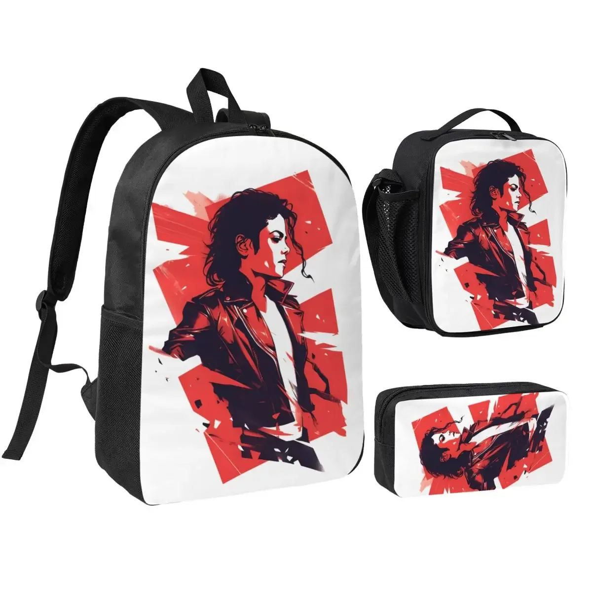 sac à dos 3 pièces/ensemble 261 mj dangerous tour pour étudiant, sac à bandoulière, sac à déjeuner, trousse à crayons