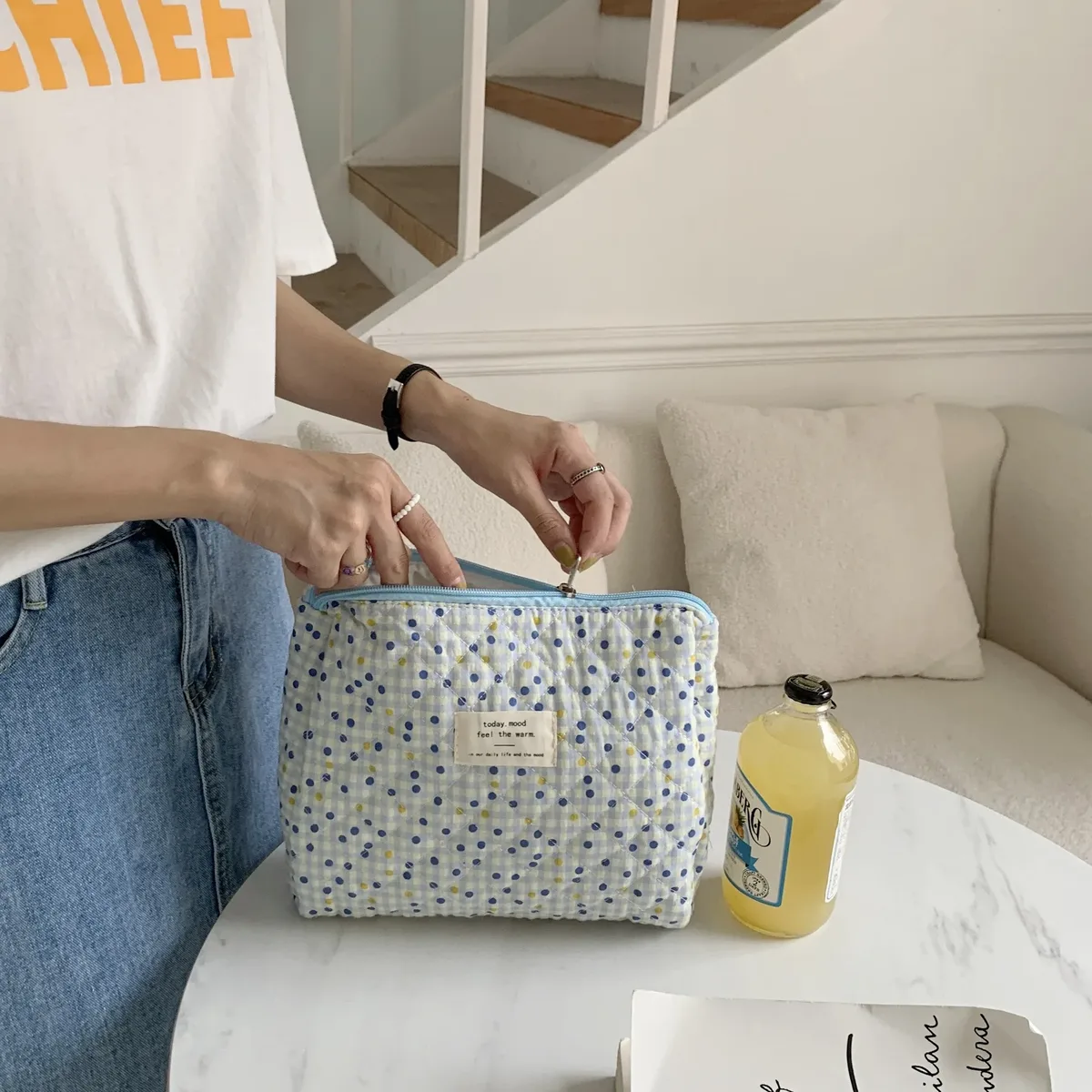 sac à cosmétiques de voyage à fleurs rétro pour femme, porte-monnaie, pochette, sacs à main pour étudiantes, grand sac de rangement, portefeuille