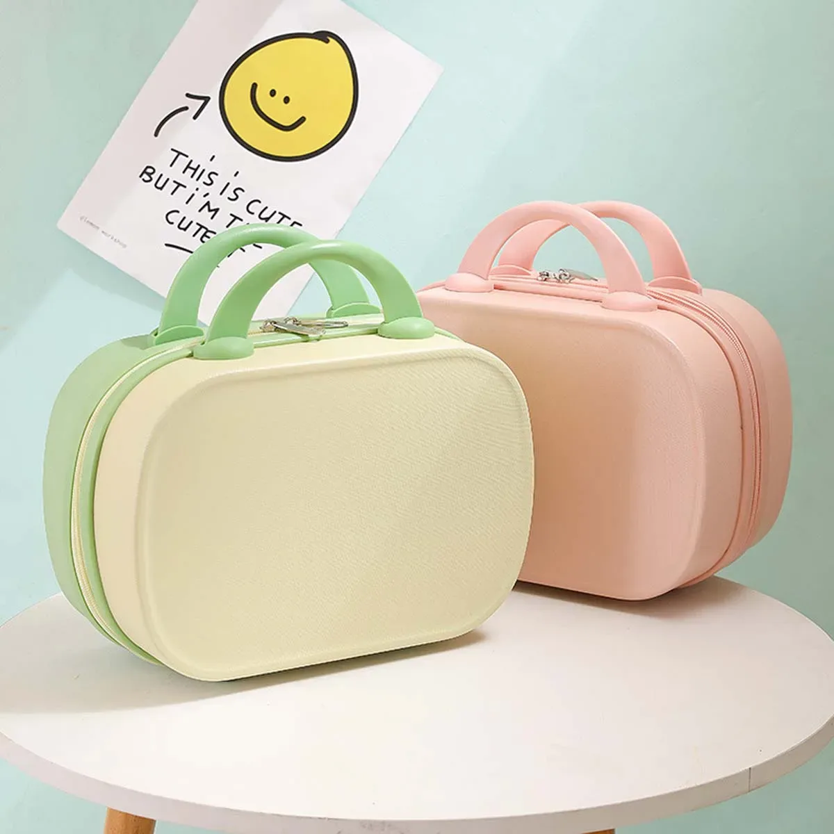 bagage à main contrasté de couleur, petite trousse de maquillage pour femmes, pratique, étui de mot de passe de voyage de 14 pouces, mini sac de rangement léger